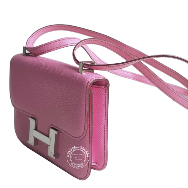 Hermès Constance 14cm Micro Bubblegum Pink Epsom PHW - Preloved