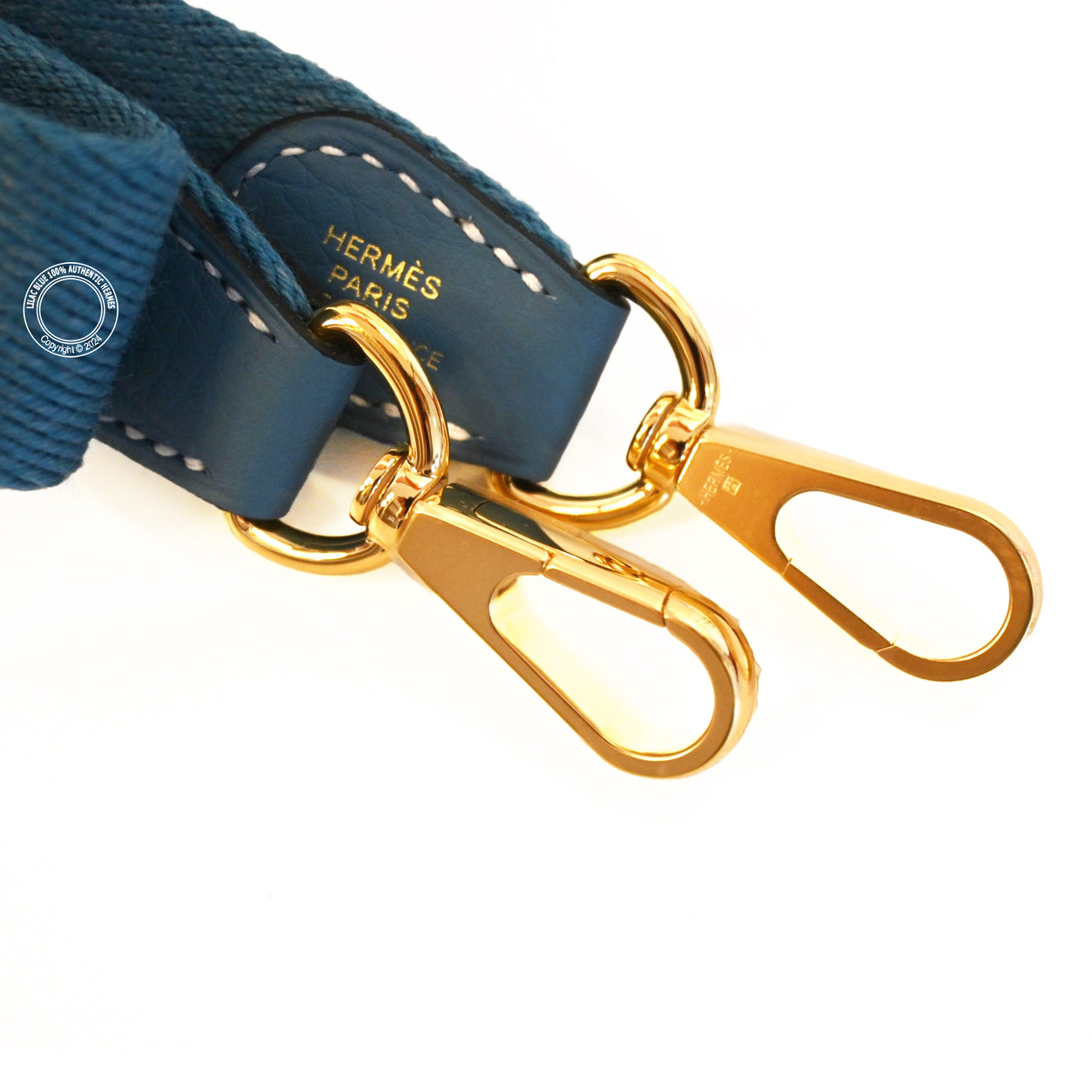 Hermès Evelyne 16cm Blue Jean Clemence GHW