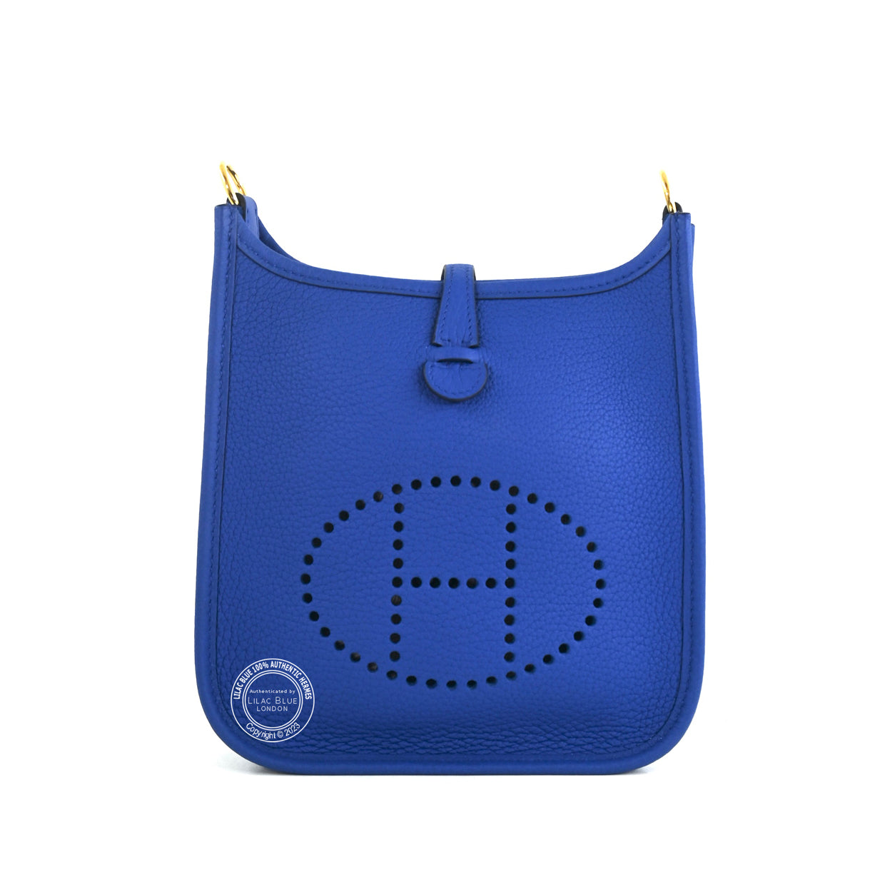 Hermes Evelyne 16cm Bleu Royal Mini Clemence GHW