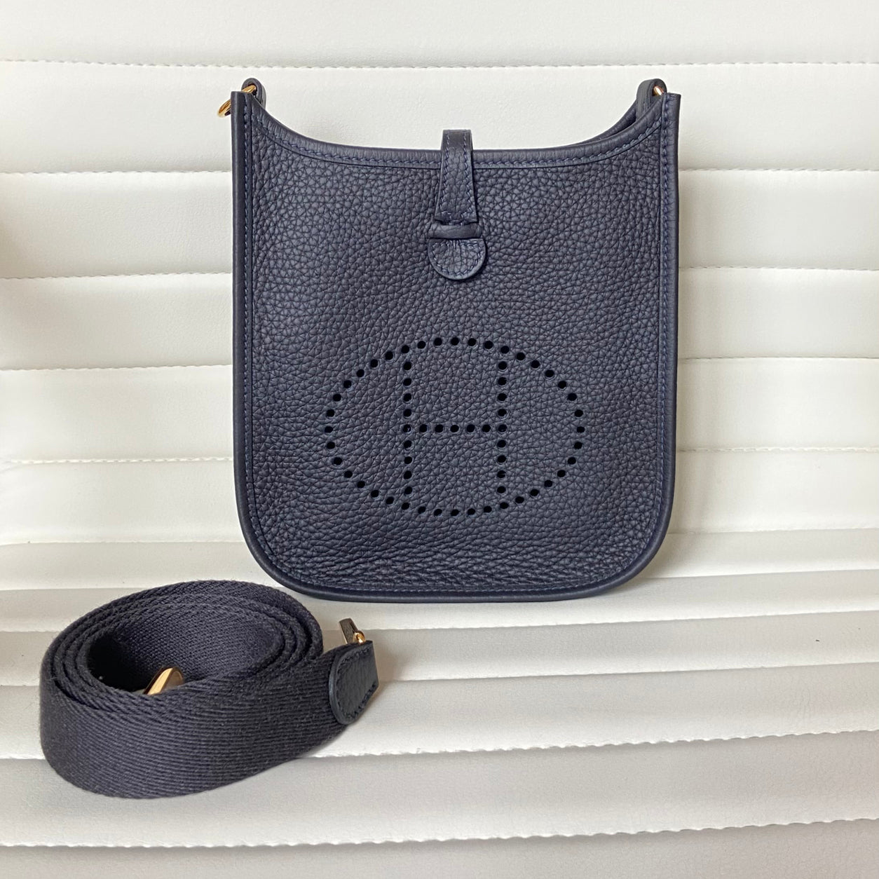 Hermès Evelyne 16cm Caban Clemence GHW