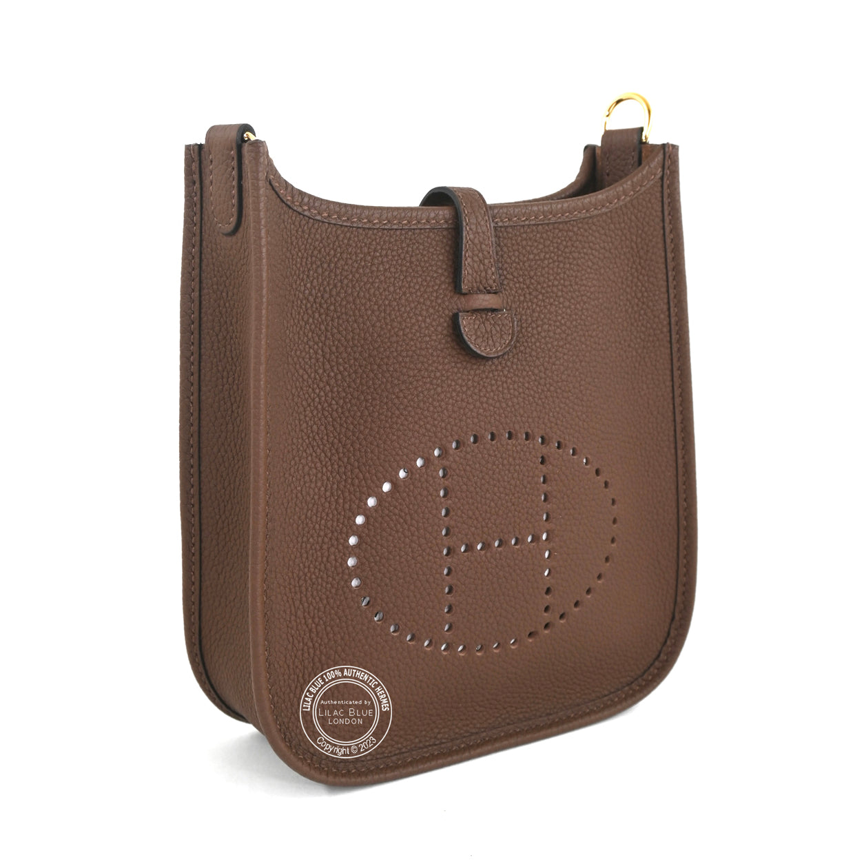 Hermes Evelyne 16cm Cacao Mini Clemence GHW