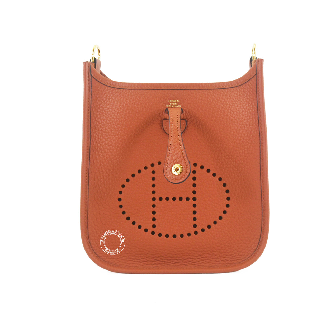 Hermes Evelyne 16cm Cuivre Clemence GHW