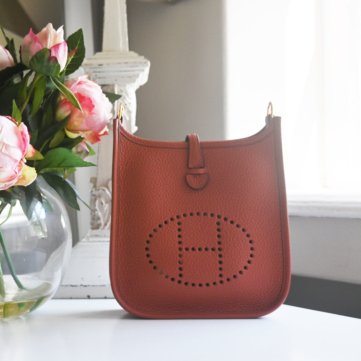 Hermes Evelyne 16cm Cuivre Clemence GHW