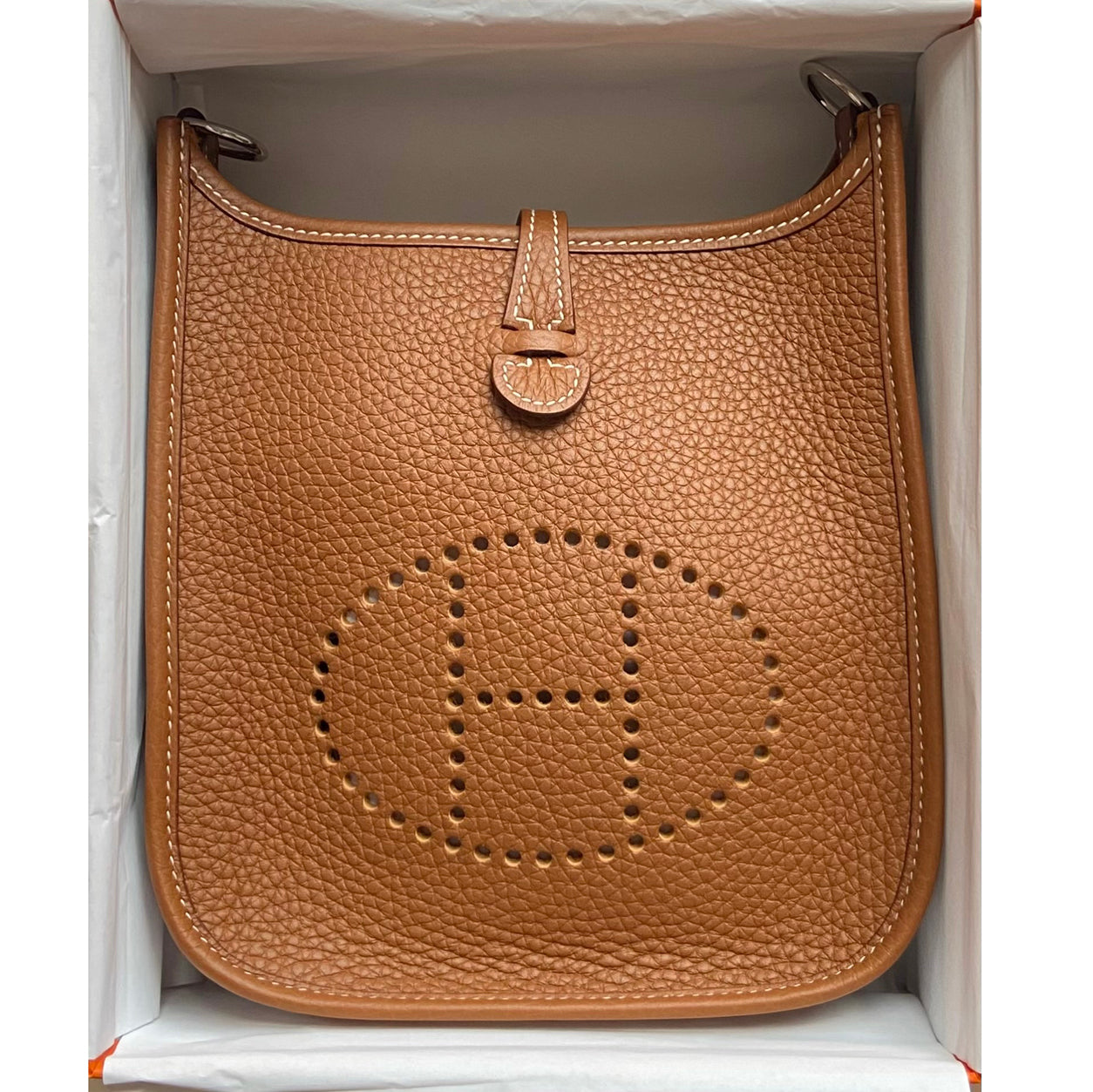 Hermes Evelyne 16cm Gold Clemence PHW