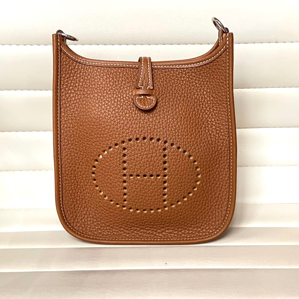 Hermes Evelyne 16cm Gold Clemence PHW