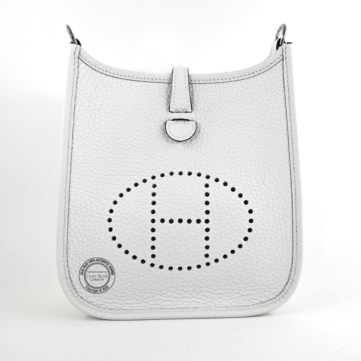 Hermès Evelyne 16cm New White Mini Clemence PHW