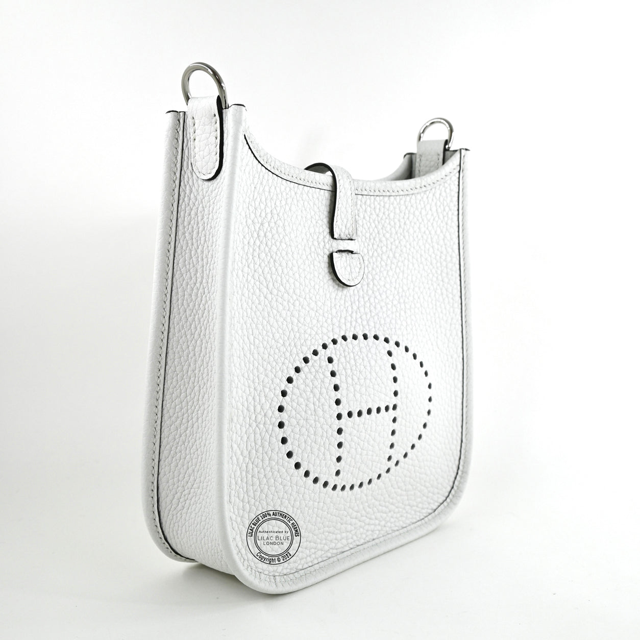 Hermès Evelyne 16cm New White Mini Clemence PHW