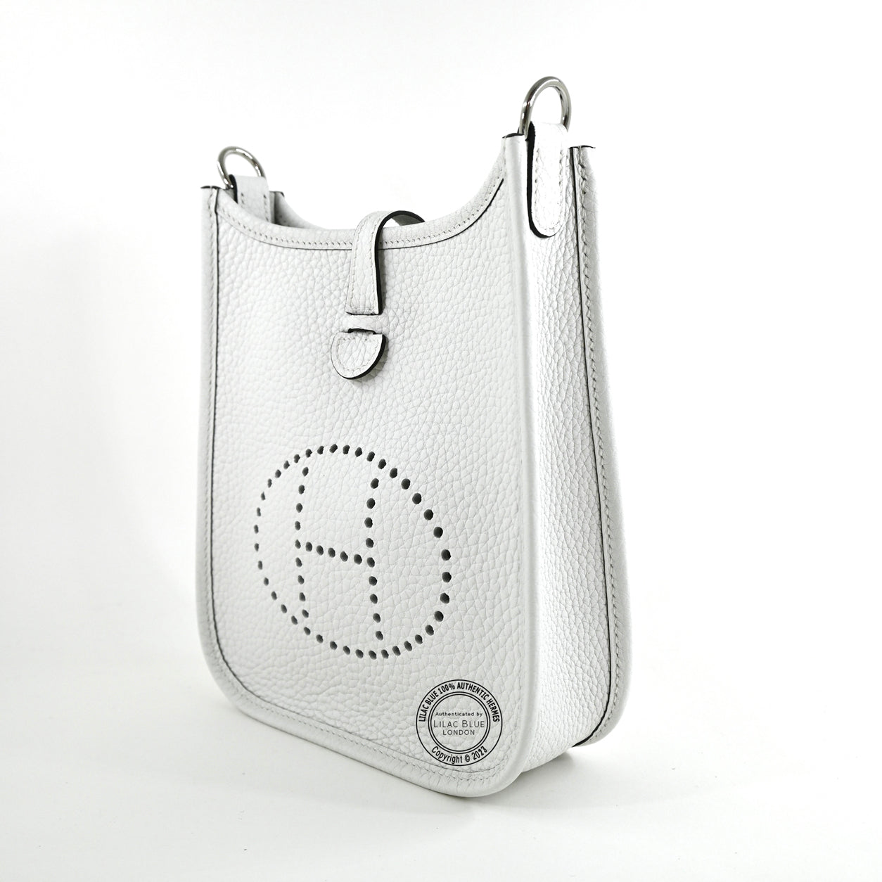 Hermès Evelyne 16cm New White Mini Clemence PHW
