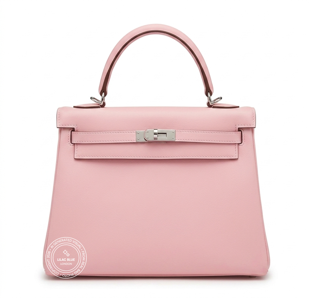 Hermès Kelly 25cm Rose Sakura Swift PHW