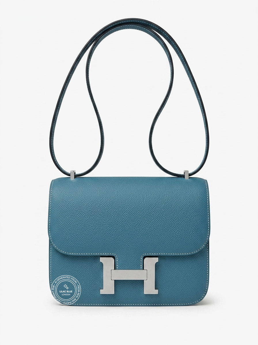Hermès Constance 18cm Bleu Jean Epsom PHW