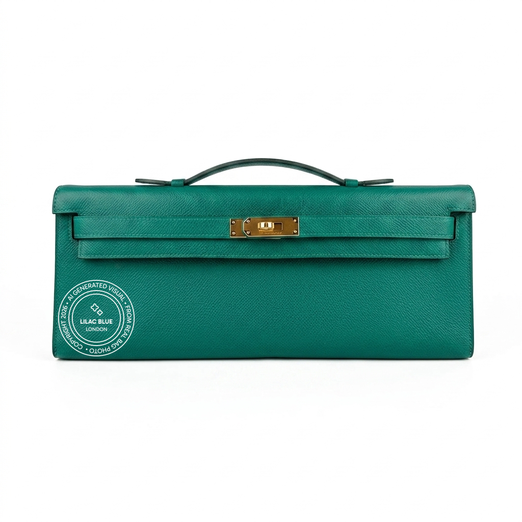 Hermès Kelly Cut 31cm Malachite Epsom GHW - Preloved