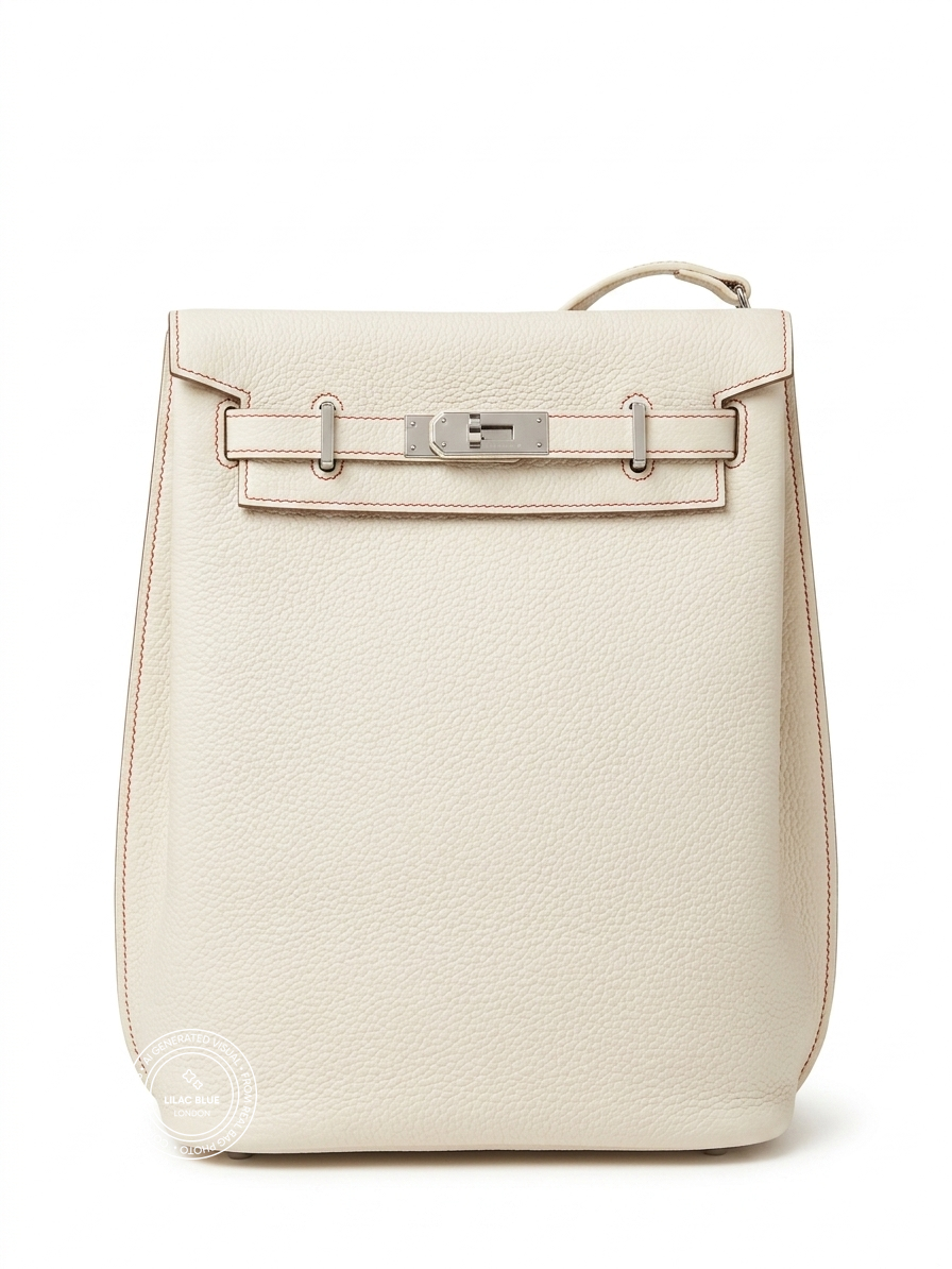 Hermès Kelly 22cm Blanc Clemence PHW - Preloved
