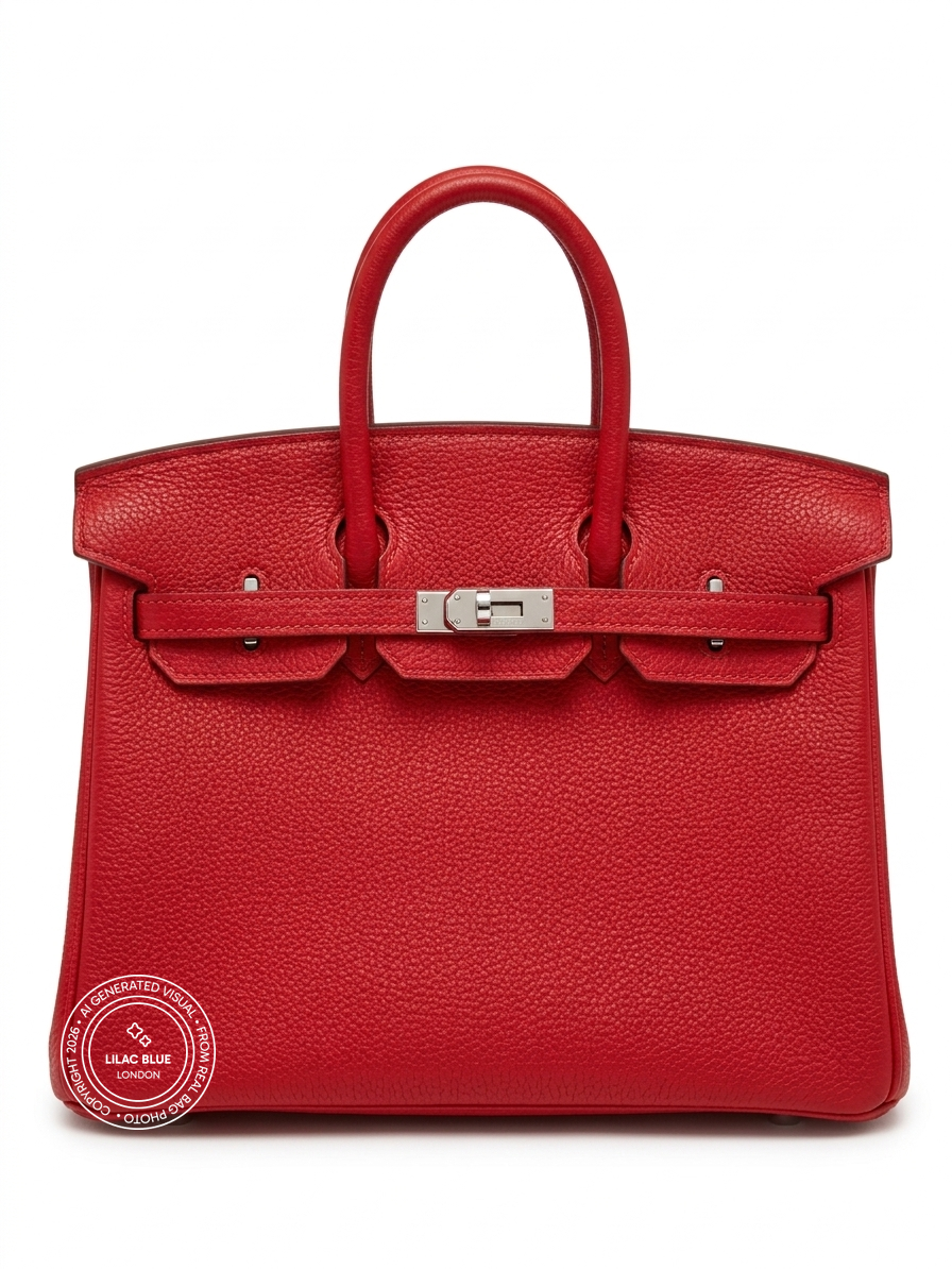 Hermès Birkin Verso 25cm Rouge Vif/Rouge Grenat Togo PHW - Preloved