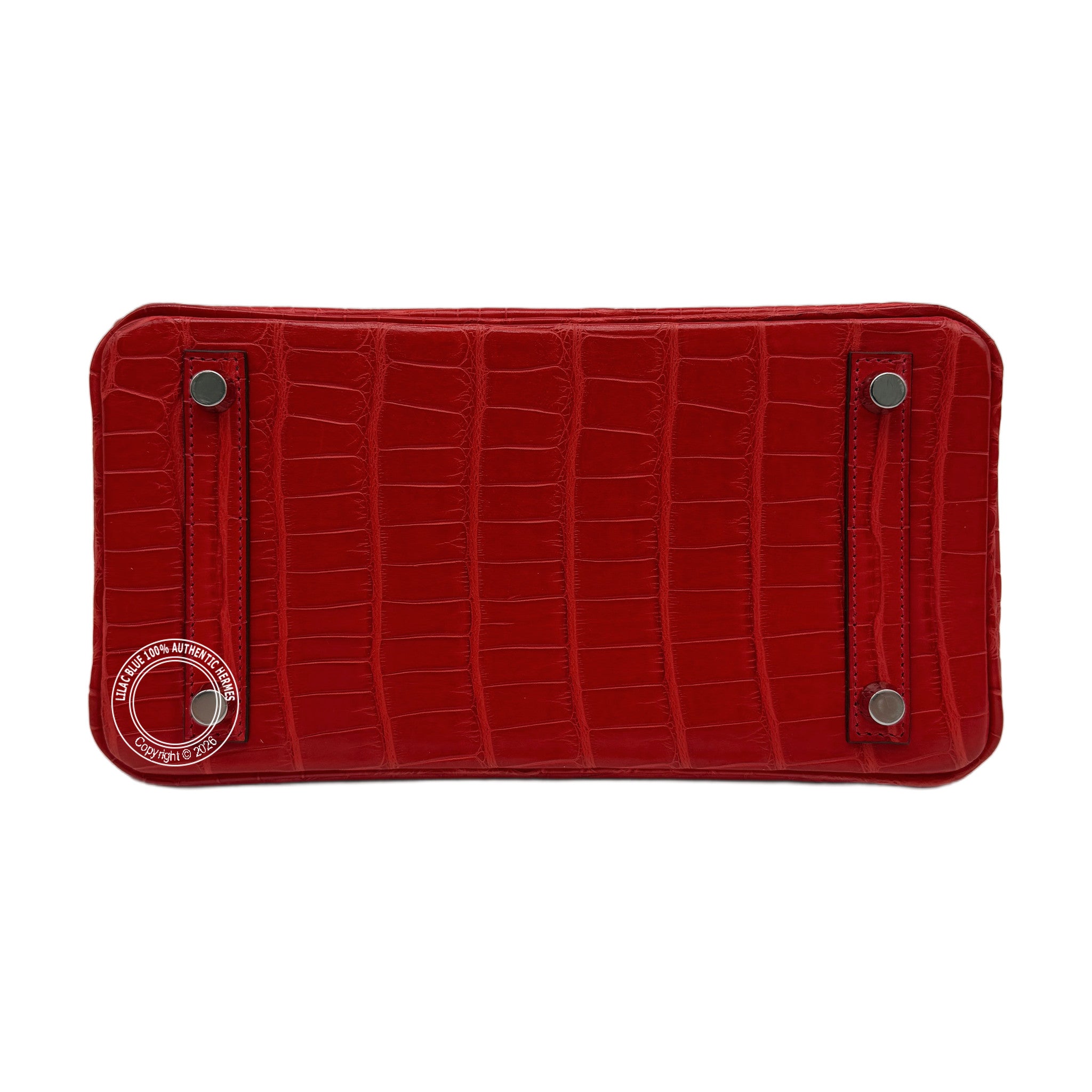 Hermès Birkin 25 Geranium Matte Alligator Palladium Hardware — view 5