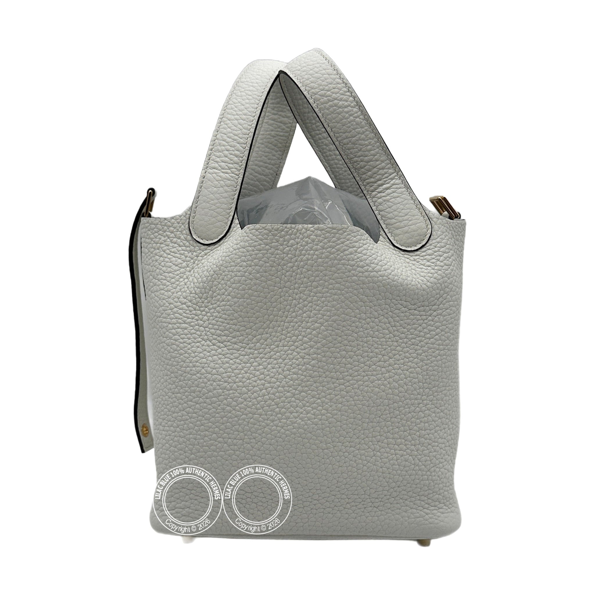 Hermès Picotin 18 New White Tourillion Clemence Gold Hardware — view 3