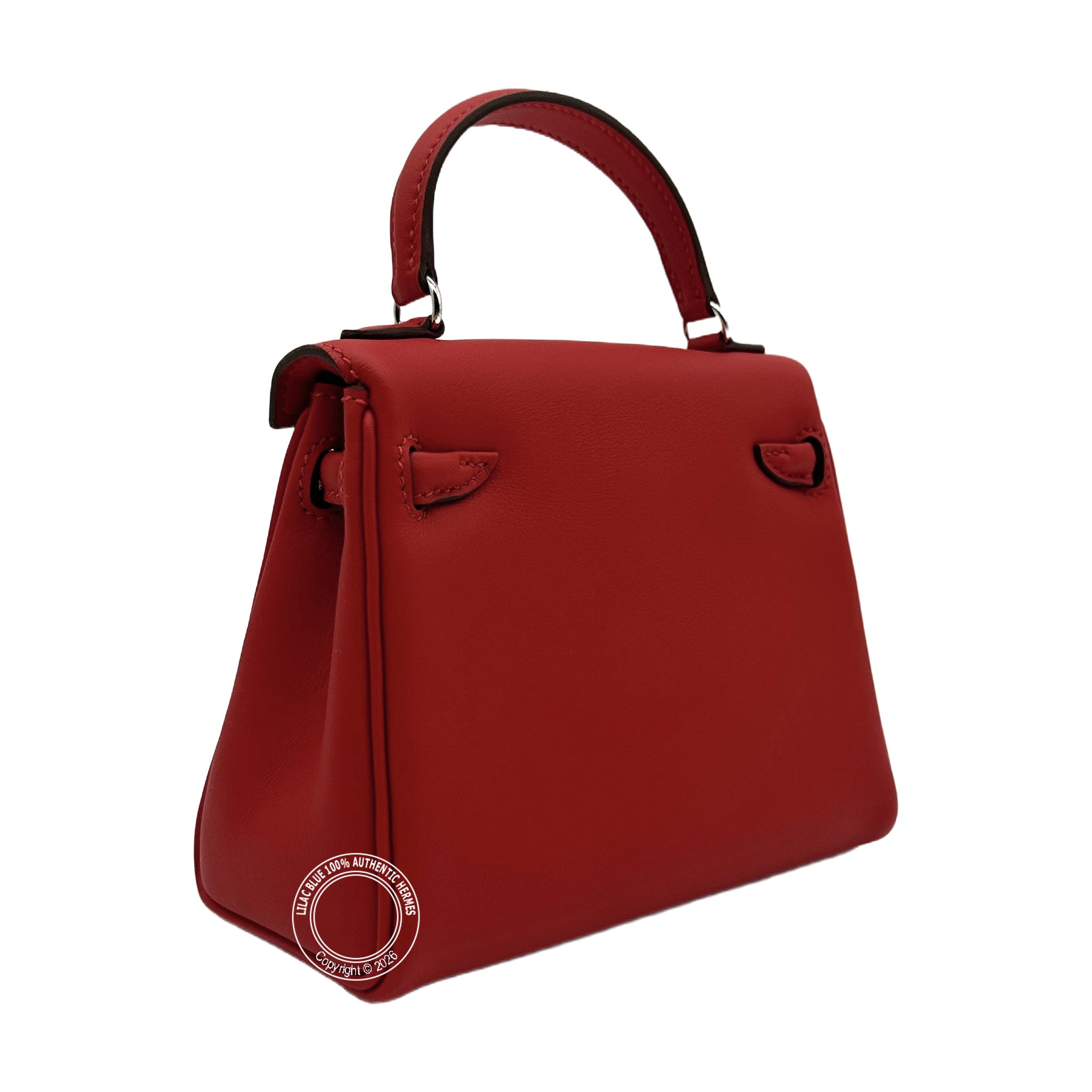 Hermès Kelly Doll Rouge Radieux Swift Palladium Hardware — view 4