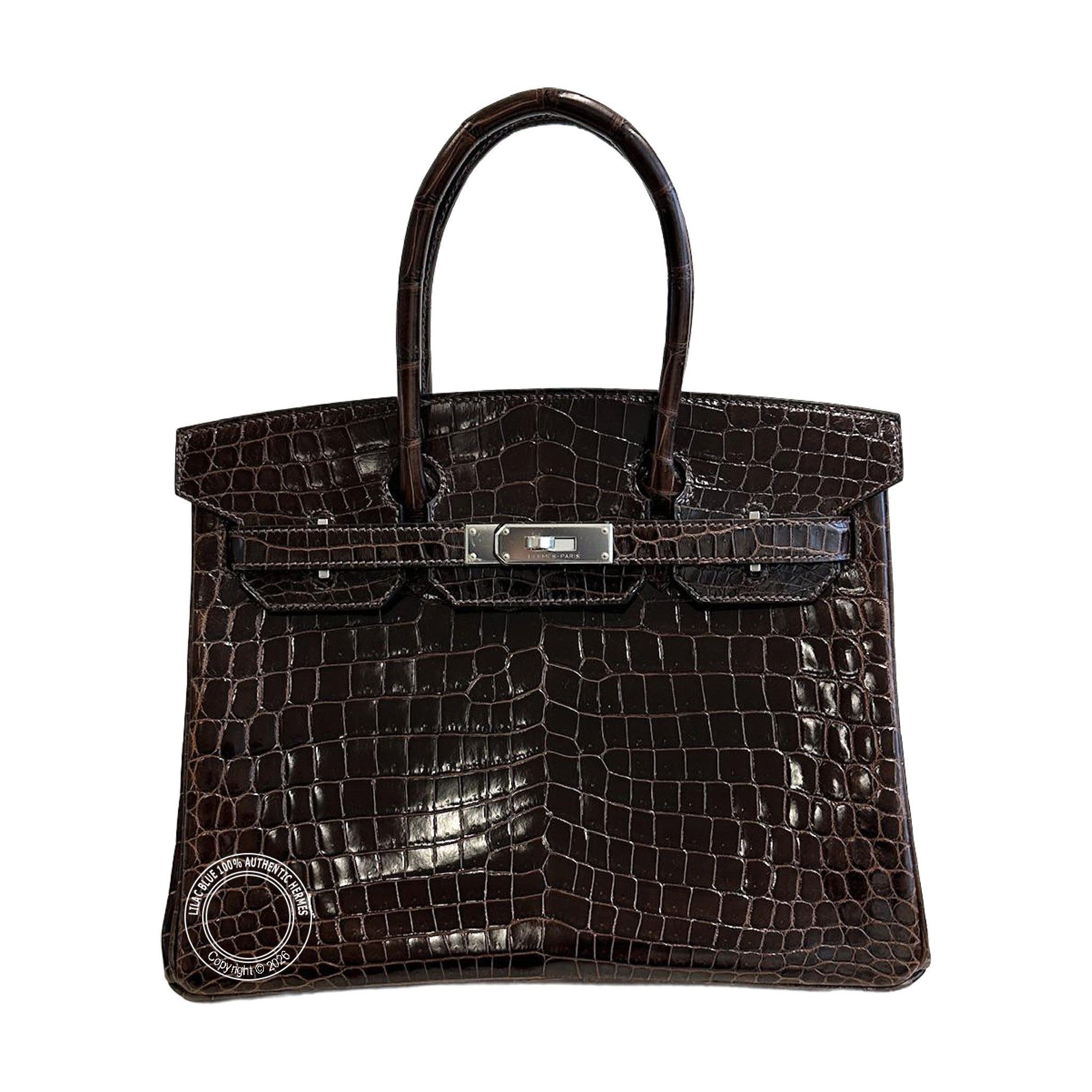 Hermès Birkin 30 Havana Shiny Niloticus Palladium Hardware