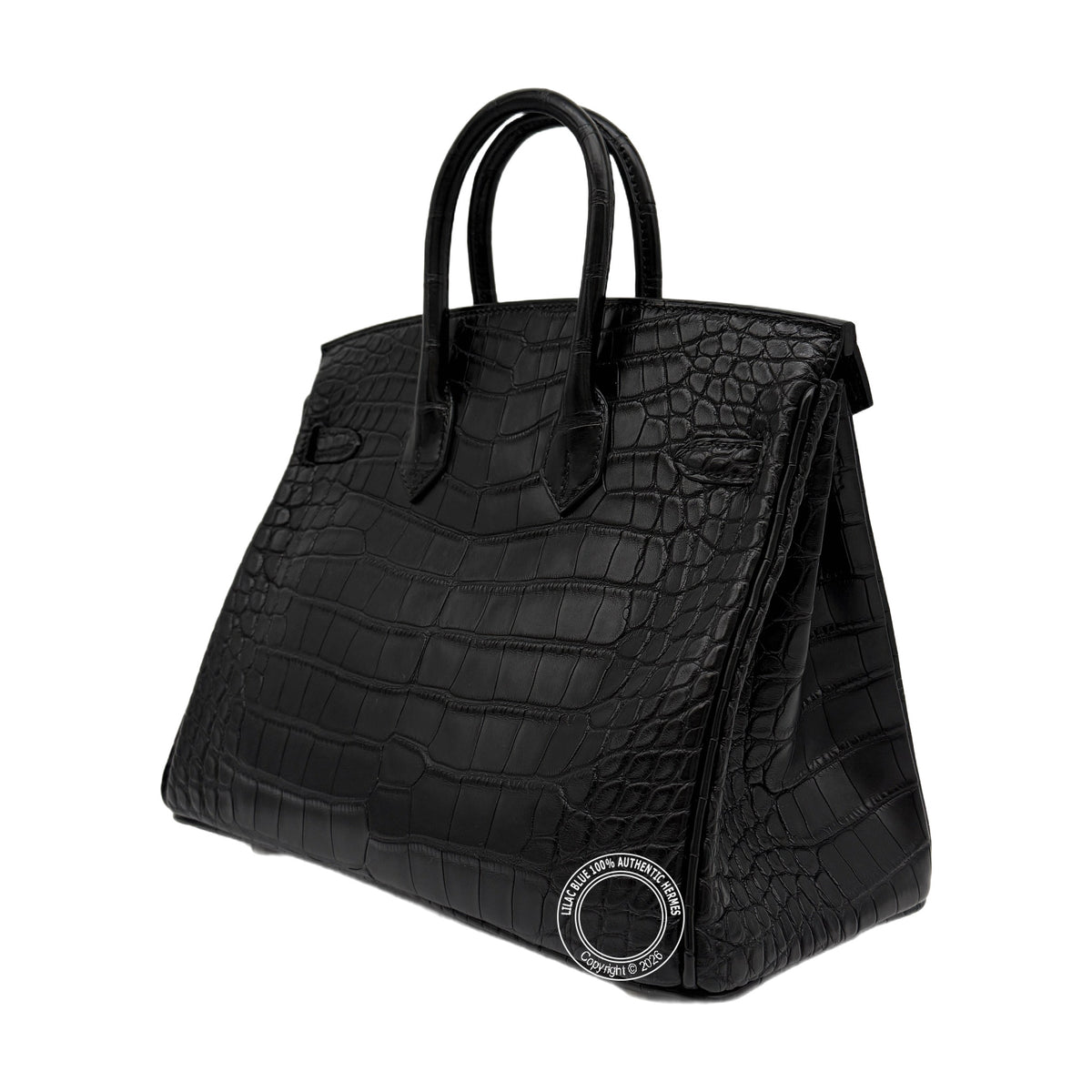 Hermès Birkin 25 Black Matte Palladium Hardware — view 6