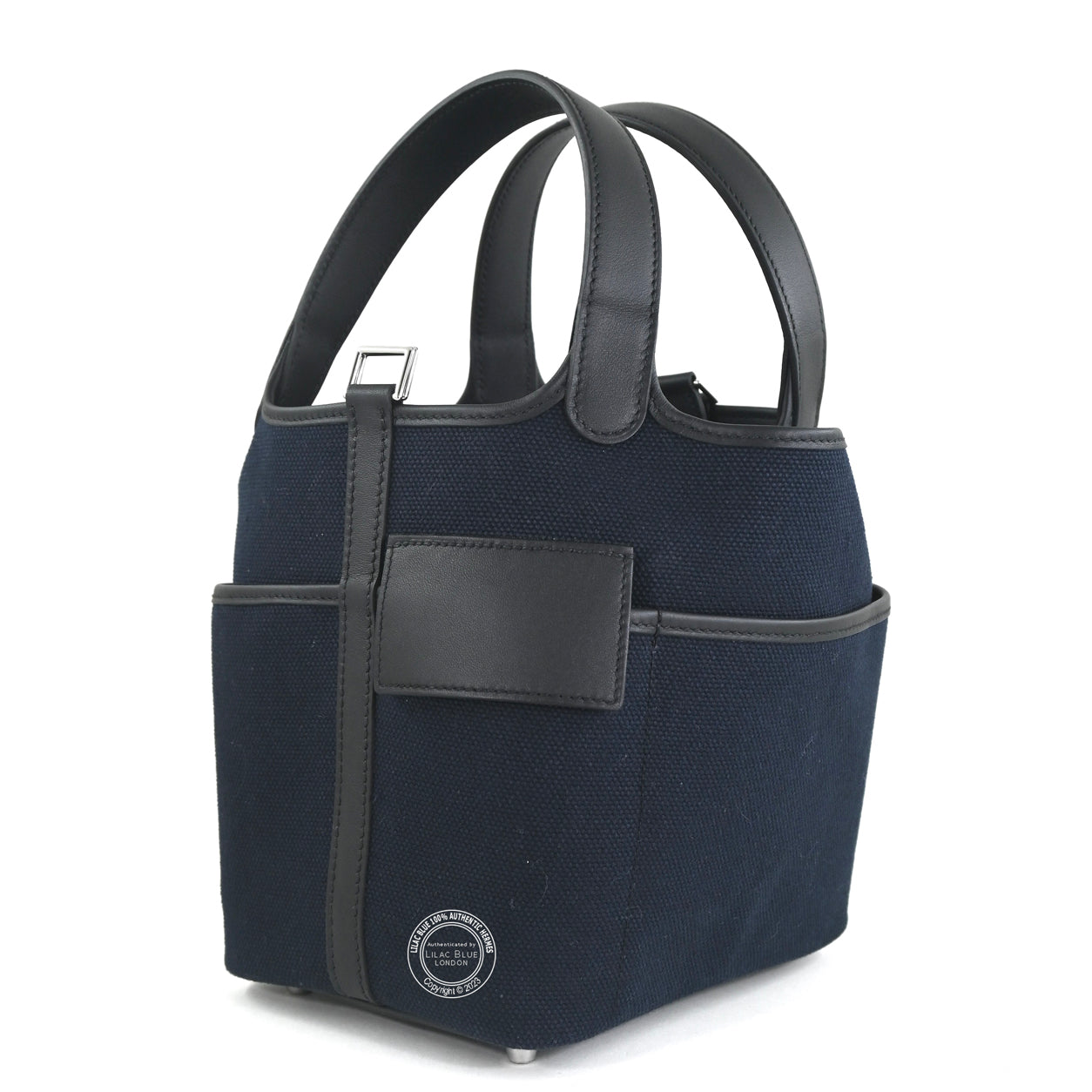 Hermès Picotin 18cm Bleu Marine/Black Cargo Toile/Swift PHW