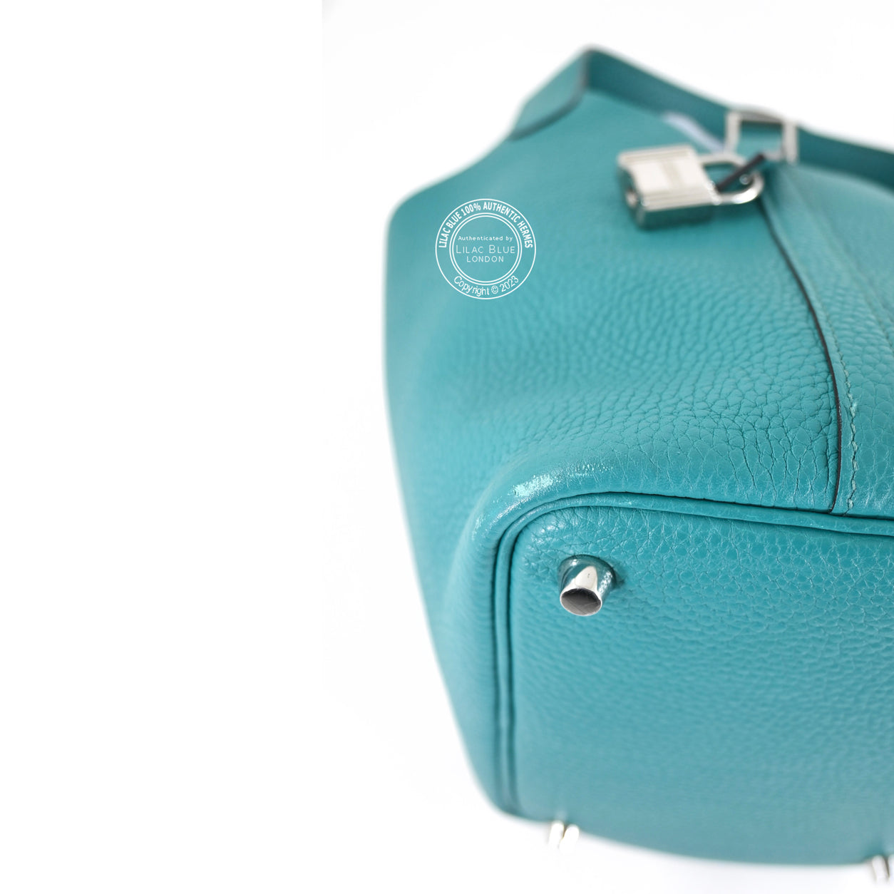 Hermès Picotin 18cm Bleu Paon Clemence PHW - Preloved