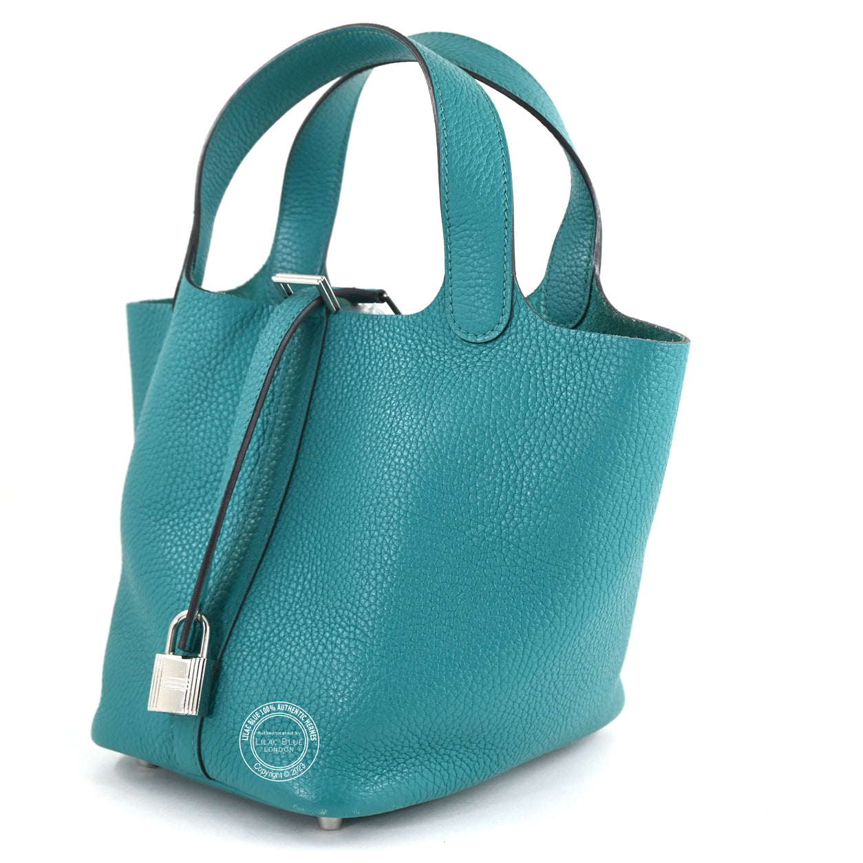 Hermès Picotin 18cm Bleu Paon Clemence PHW - Preloved