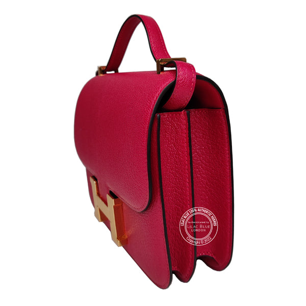 Hermès Constance 18cm Framboise Chevre GHW