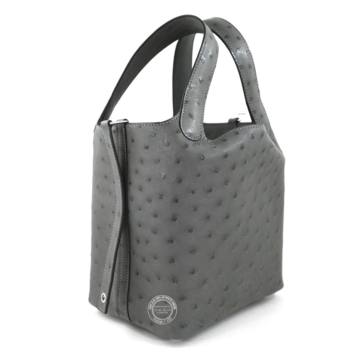 Hermès Picotin 18cm Gris Meyer Ostrich PHW