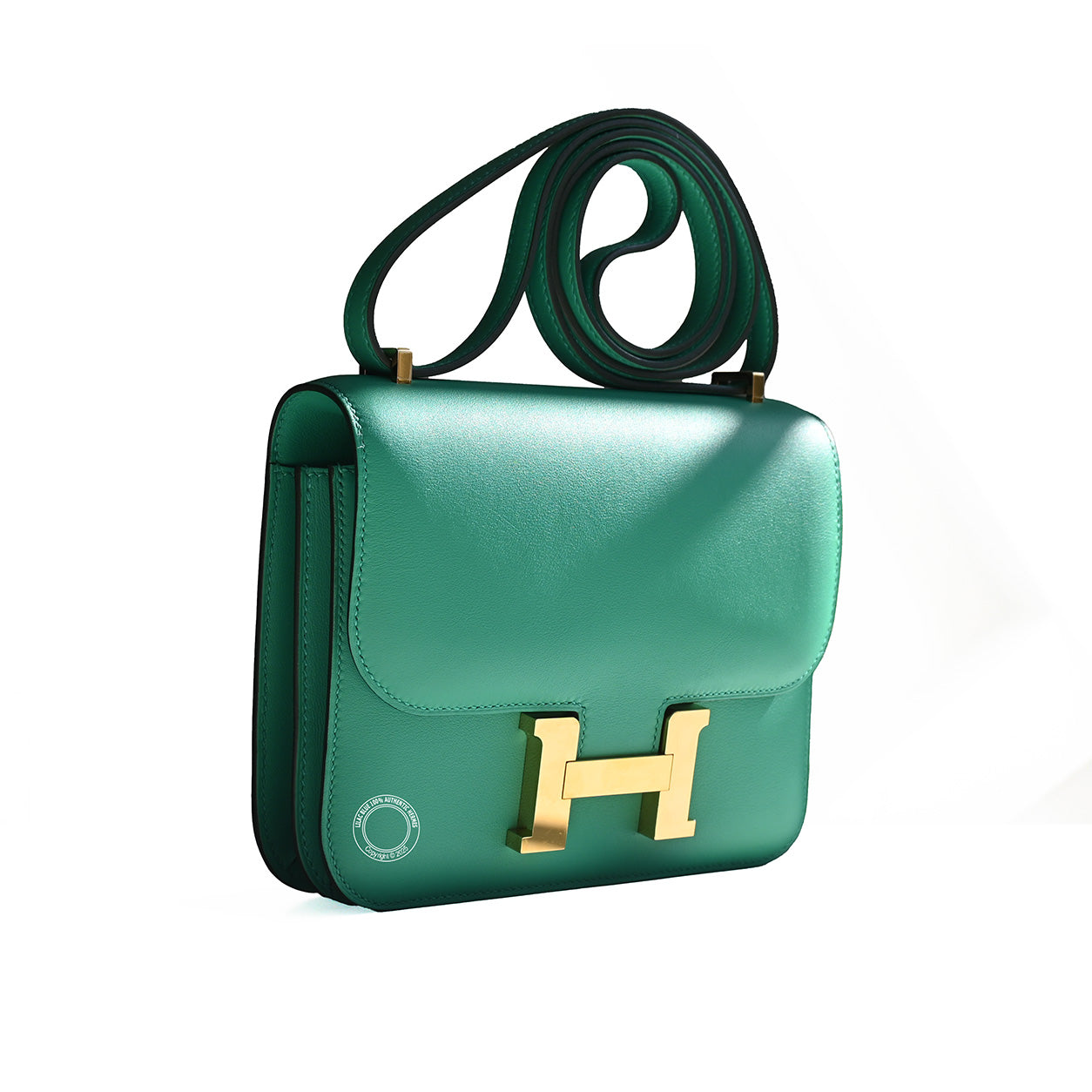 Hermes Constance 18cm Menthe Swift GHW - Preloved