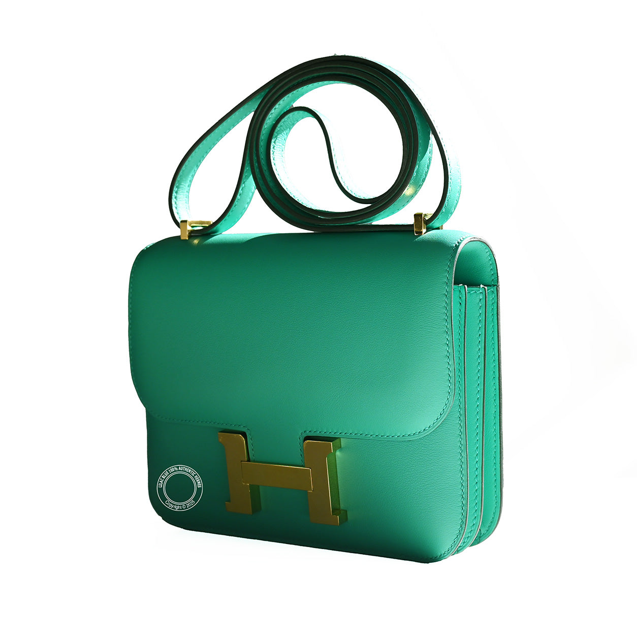 Hermes Constance 18cm Menthe Swift GHW - Preloved