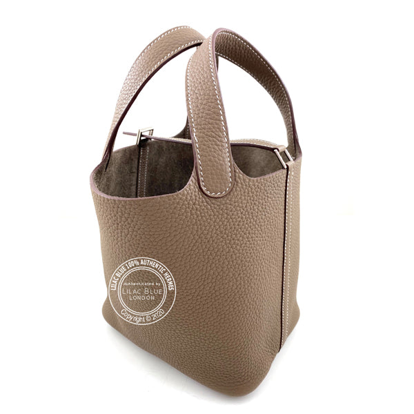 Hermès Picotin 18cm Etoupe Clemence PHW