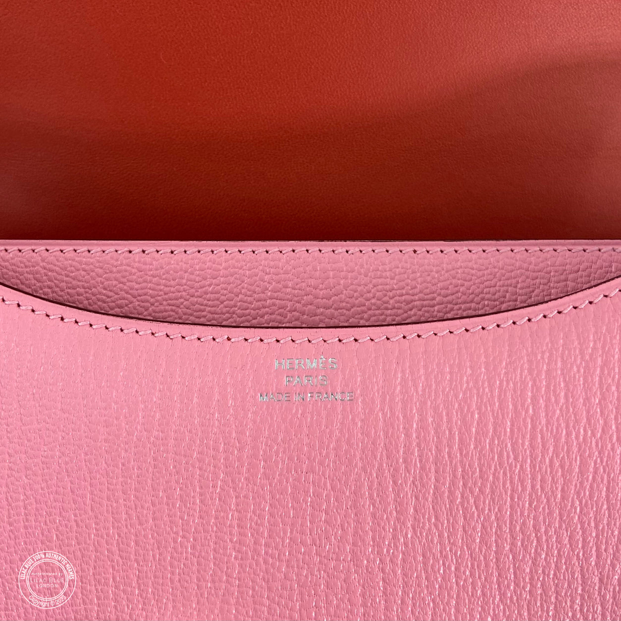 Hermes Constance 18cm Verso Rose Confetti/Sanguine Chevre PHW