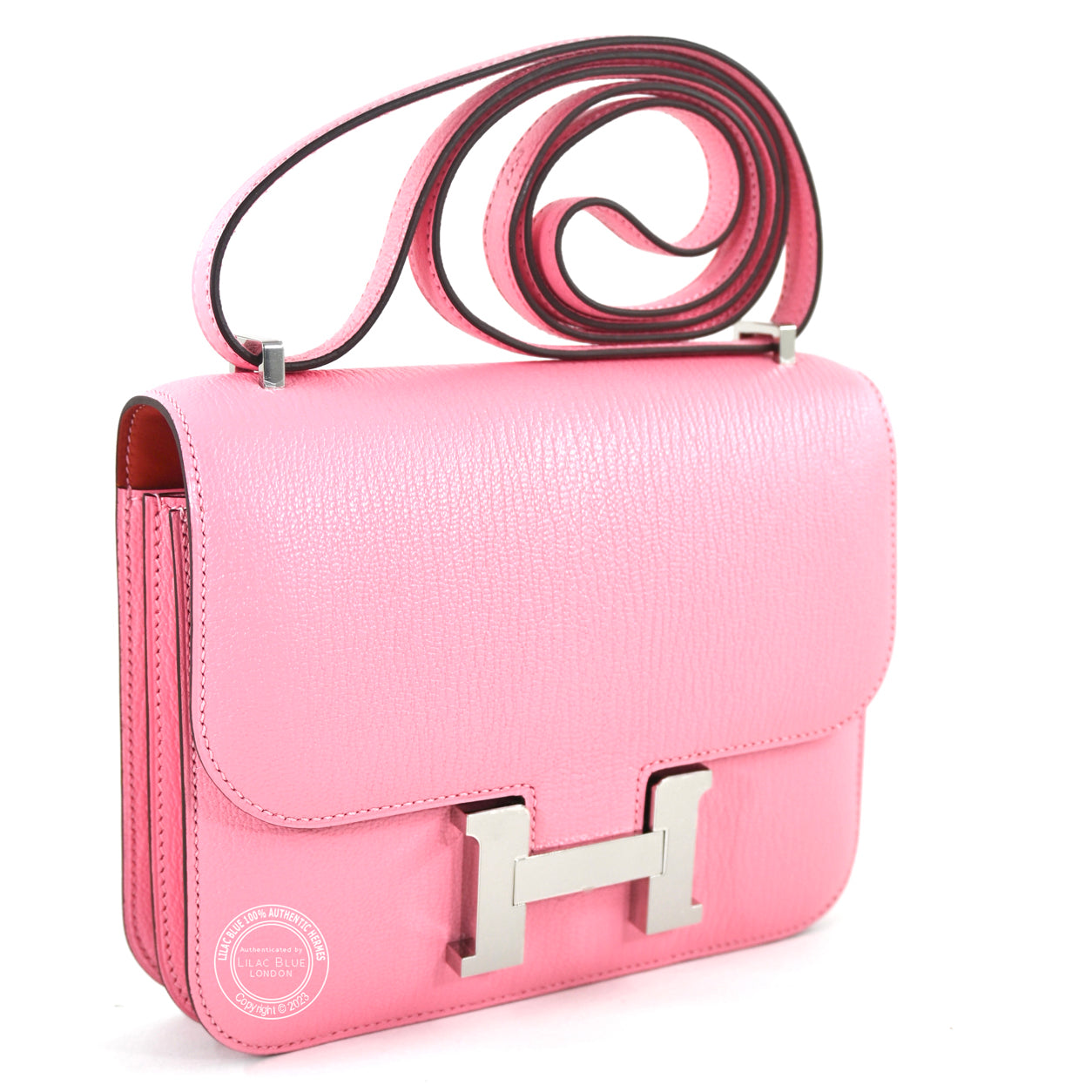 Hermes Constance 18cm Verso Rose Confetti/Sanguine Chevre PHW