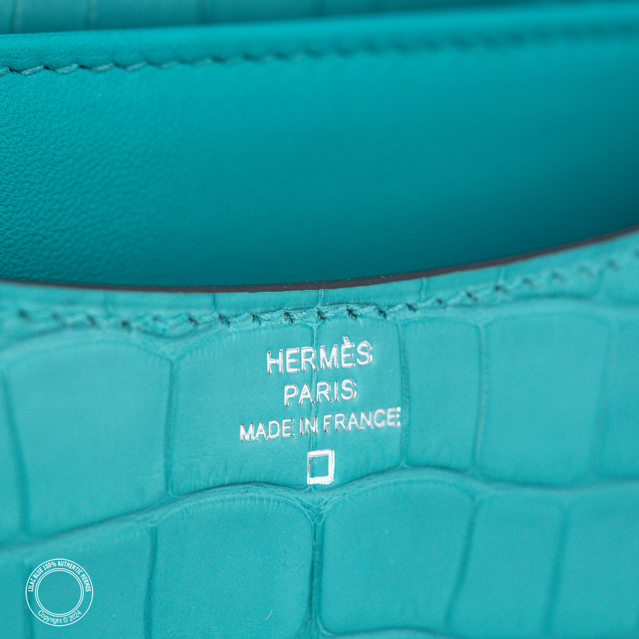Hermès Constance 18cm Turquoise Matte Crocodile PHW