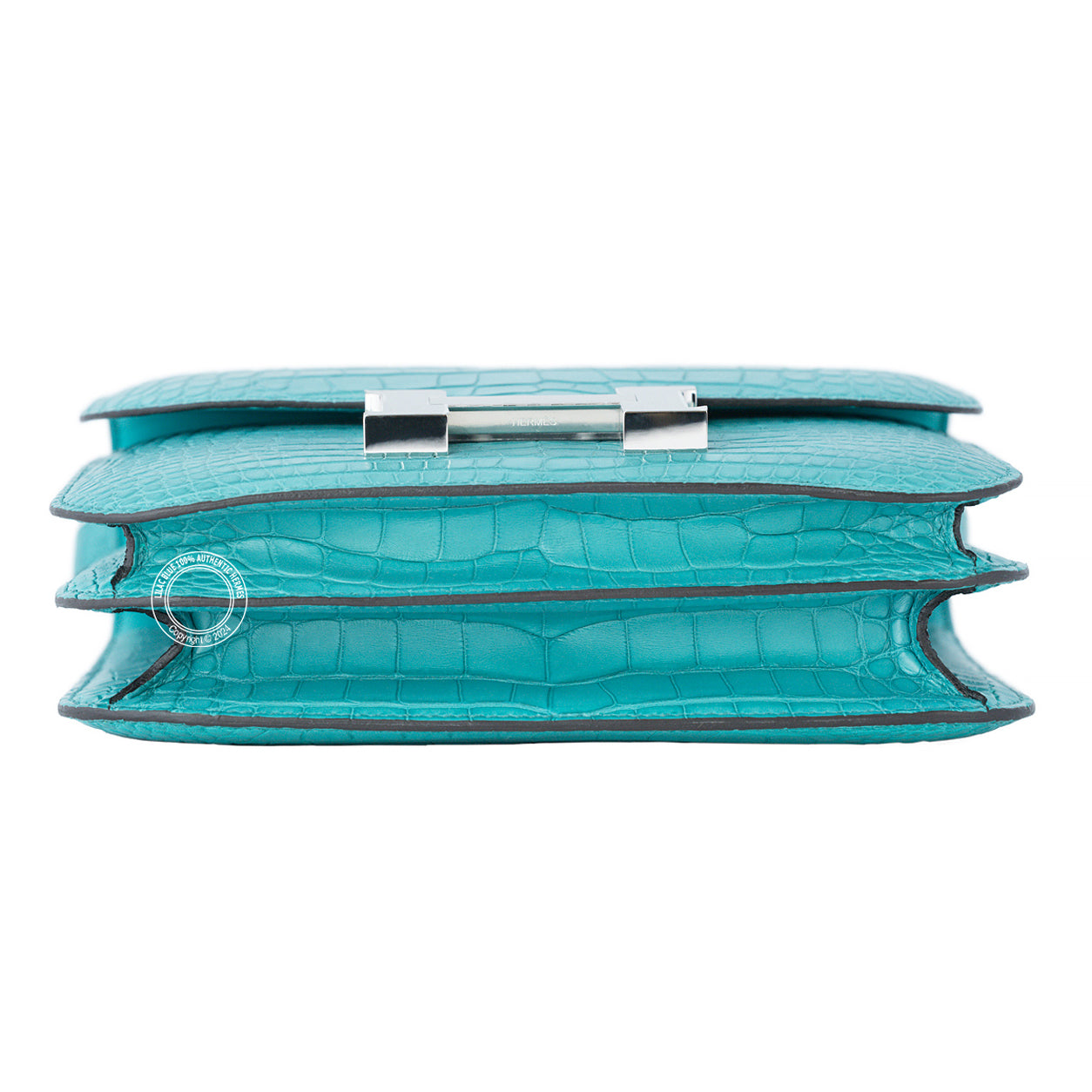 Hermès Constance 18cm Turquoise Matte Crocodile PHW