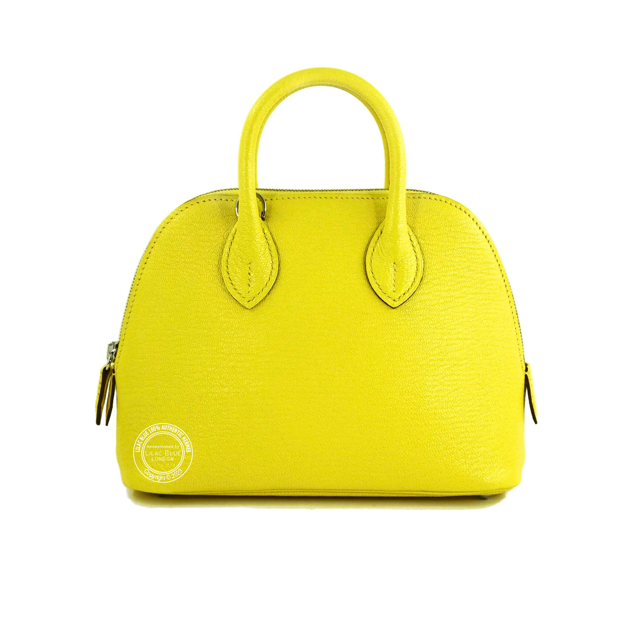 Hermès Bolide 1923 19cm Jaune Citron Chevre PHW
