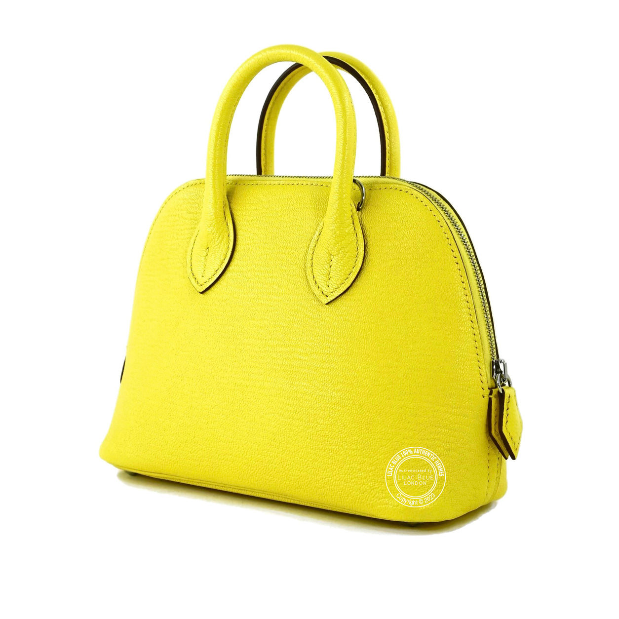 Hermès Bolide 1923 19cm Jaune Citron Chevre PHW