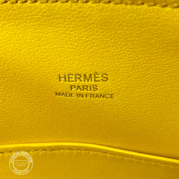 Hermès Bolide 1923 19cm Jaune Citron Chevre PHW
