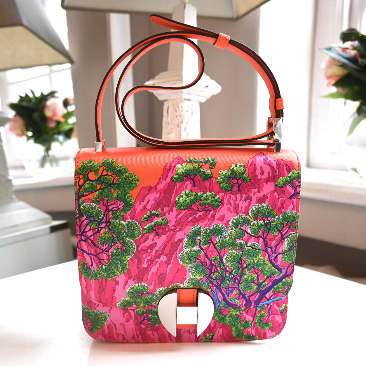 Hermès 2002 20cm Orange Poppy Silk/Swift PHW