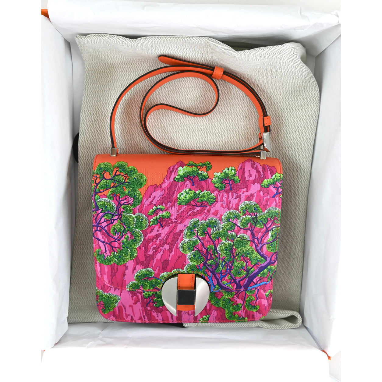 Hermès 2002 20cm Orange Poppy Silk/Swift PHW