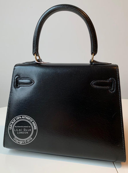 Hermès Kelly 20cm Black Box GHW - Vintage