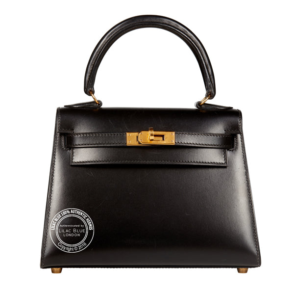 Hermès Kelly 20cm Black Box GHW - Vintage