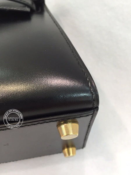 Hermès Kelly 20cm Black Box GHW - Vintage