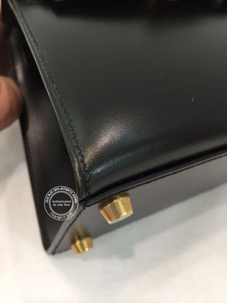 Hermès Kelly 20cm Black Box GHW - Vintage