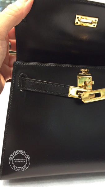 Hermès Kelly 20cm Black Box GHW - Vintage