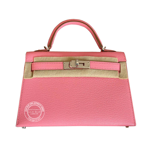 Hermès Kelly 20cm Rose Confetti Chevre PHW