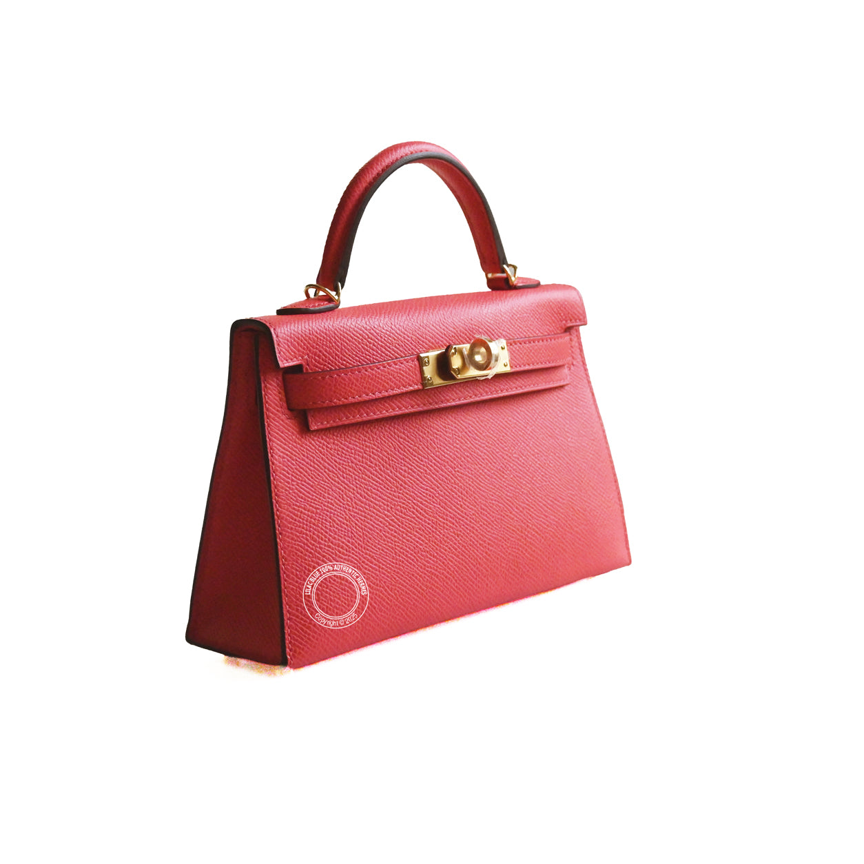 Hermès Kelly 20cm Rose Texas Epsom GHW