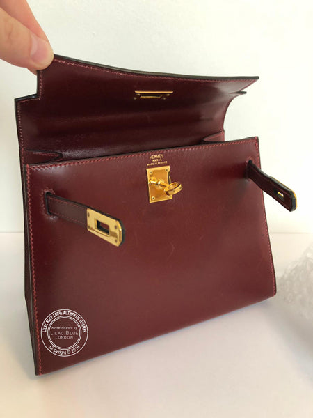 Hermès Kelly 20cm Rouge H Box GHW - Vintage