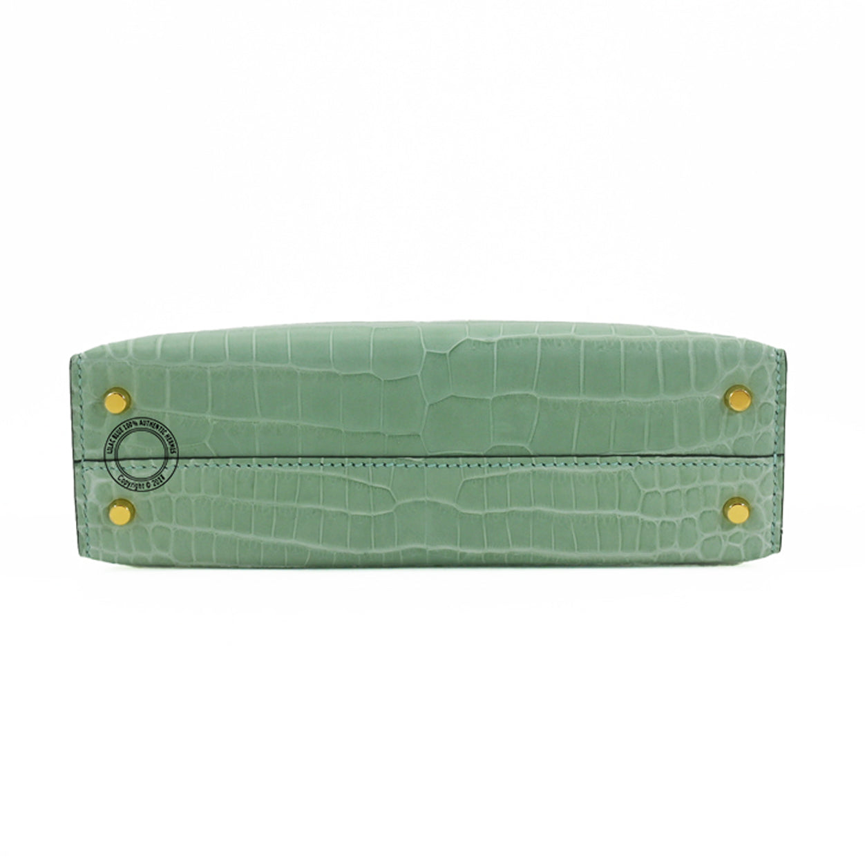 Hermès Kelly 20cm Vert d'Eau Matte Crocodile GHW