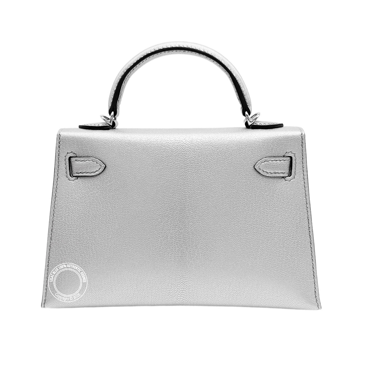 Hermès Kelly 20cm Argent Chevre PHW