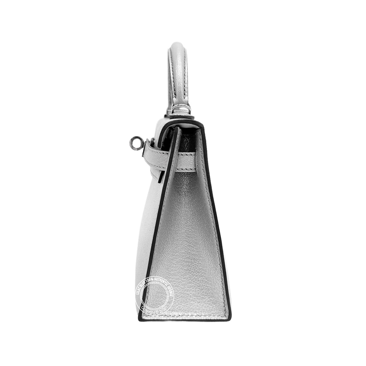 Hermès Kelly 20cm Argent Chevre PHW